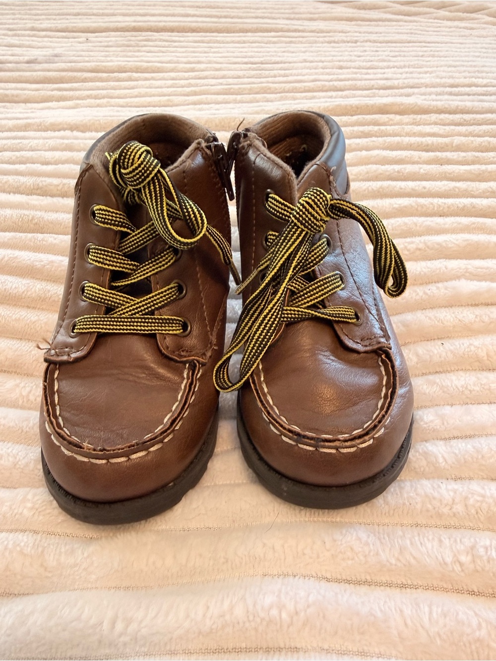 Carter's Brown KidsDress boots with Yellow-Black Laces